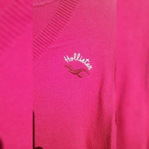 Hollister pink v neck sweater